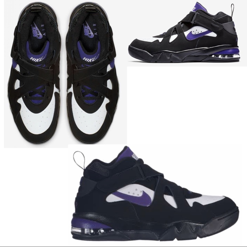 Nike Black and Purple Air Force Max